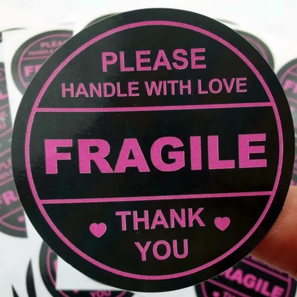 60 “Please Handle With Love” BLACK 2” Stickers - Picture 3 of 3